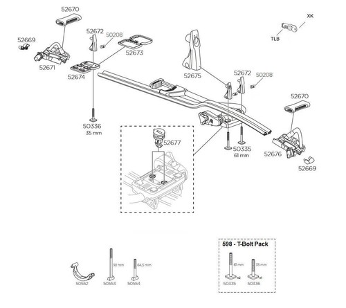 Thule 598 proride - proride, mounted